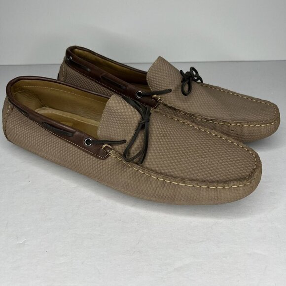 Mercanti Fiorentini Driving Moccasins Shoes Men\'s Newbuck Tan Brazil Size 12 main image 4